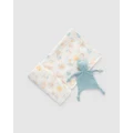 Purebaby - Muslin Comforter & Wrap Set Babies - Sleep & Swaddles (Little Nap Bear) Muslin Comforter & Wrap Set-Babies