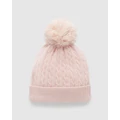 Purebaby - Cashmere Beanie Babies - Headwear (Pale Pink Melange) Cashmere Beanie - Babies