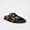 Sol Sana - Scribe Footbed Black Gold - Sandals (Black/Gold) Scribe Footbed Black - Gold