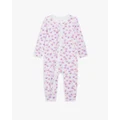Country Road - Organically Grown Cotton Ruffle Zip Jumpsuit - All onesies (Pink) Organically Grown Cotton Ruffle Zip Jumpsuit