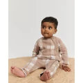 Country Road - Organically Grown Cotton Gingham Knit Jumpsuit - All onesies (Neutrals) Organically Grown Cotton Gingham Knit Jumpsuit