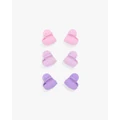 Country Road - Heart Clips Pack Of 6 - Hair Accessories (Pink) Heart Clips Pack Of 6