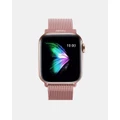 Friendie - Stainless Steel Woven Mesh Loop Band The Melbourne Apple Watch Compatible - Fitness Trackers (Rose Gold) Stainless Steel Woven Mesh Loop Band - The Melbourne - Apple Watch Compatible