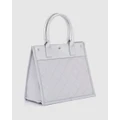 JETT BLACK - Soho Silver Quilted Tote Bag - Gym & Yoga (Silver) Soho Silver Quilted Tote Bag