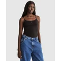 Tommy Jeans - Essential Strappy Bodysuit - Tops (Black) Essential Strappy Bodysuit