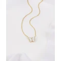 Wanderlust + Co - Butterfly Pearl & Gold Necklace - Jewellery (Gold) Butterfly Pearl & Gold Necklace