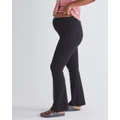 Angel Maternity - New Deluxe Flare Maternity Legging in Black - Pants (Black) New Deluxe Flare Maternity Legging in Black
