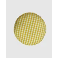 Mosey Me - Citrus Seersucker Round Cushion - Home (Chartreuse) Citrus Seersucker Round Cushion