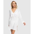Roxy - Womens Sun And Limonade Beach Shirt Dress - Swimwear (BRIGHT WHITE) Womens Sun And Limonade Beach Shirt Dress