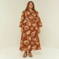 Palm Noosa - Melrose Dress - Printed Dresses (Brown Shells) Melrose Dress