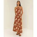 Palm Noosa - Isabella Midi Dress - Printed Dresses (Brown Shells) Isabella Midi Dress