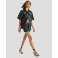 Cynthia Rowley - Jacquard Mini Skirt - Skirts (BLKMT) Jacquard Mini Skirt
