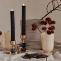 Black Blaze - Beaded Fountain Brass Candle Holder - Home (Charcoal Medium) Beaded Fountain Brass Candle Holder