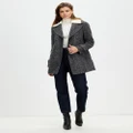 Belle & Bloom - Liberty Sherpa Collar Wool Blend Coat - Coats & Jackets (Charcoal) Liberty Sherpa Collar Wool Blend Coat