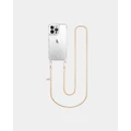 LOUVE COLLECTION - Clear Phone Case + Gaia Gold Plated Crossbody Chain - Novelty Gifts (Clear/Gold) Clear Phone Case + Gaia Gold-Plated Crossbody Chain