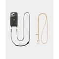 LOUVE COLLECTION - Leather Phone Case Wallet & Strap + Gaia Gold Plated Crossbody Chain - Novelty Gifts (Black/Black) Leather Phone Case Wallet & Strap + Gaia Gold-Plated Crossbody Chain