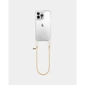 LOUVE COLLECTION - Clear Phone Case + Gaia Gold Plated Wristlet - Novelty Gifts (Clear/Gold) Clear Phone Case + Gaia Gold-Plated Wristlet