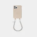 LOUVE COLLECTION - Desert Sand Phone Case + Kate Silver Plated Wristlet - Novelty Gifts (Beige/Brown) Desert Sand Phone Case + Kate Silver-Plated Wristlet