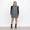 Veronika Maine - Monochrome Check Tunic Dress - Dresses (950 Charcoal) Monochrome Check Tunic Dress