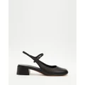 Alias Mae - Lucie Heels - Mid-low heels (Black Leather) Lucie Heels