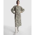 COS - Pleated Midi Dress - Dresses (Beige Dusty Light Zebra Print) Pleated Midi Dress