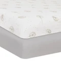 Living Textiles - Organic Muslin 2pk Cot Fitted Sheet Dandelion - Nursery (Grey) Organic Muslin 2pk Cot Fitted Sheet - Dandelion