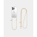 LOUVE COLLECTION - Clear Phone Case + Gaia Gold Plated Crossbody Chain & Wristlet - Novelty Gifts (Clear/Pearl) Clear Phone Case + Gaia Gold-Plated Crossbody Chain & Wristlet