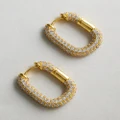 Luv Aj - XL Pave Chain Link Hoops - Jewellery (Gold) XL Pave Chain Link Hoops