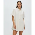 Rhythm - Classic Shirt Dress - Dresses (Oat) Classic Shirt Dress