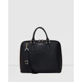 Saben - Parker Leather Briefcase - Handbags (Black) Parker Leather Briefcase