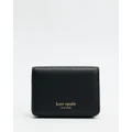 Kate Spade - Ava Pebbled Leather Bifold Card Case - Wallets (Black) Ava Pebbled Leather Bifold Card Case