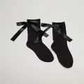 Petit Moments - Bow Socks - Crew Socks (Black) Bow Socks