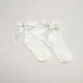 Petit Moments - Bow Socks - Crew Socks (White) Bow Socks