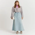 Country Road - Flare Denim Maxi Skirt - Skirts (Blue) Flare Denim Maxi Skirt