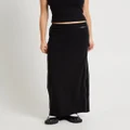 Insight - Pitch Piped Maxi Jersey Skirt - Skirts (PITCH BLACK) Pitch Piped Maxi Jersey Skirt
