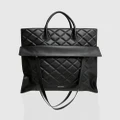 Belle & Bloom - Lost Lovers Quilted Leather Tote - Handbags (Black) Lost Lovers Quilted Leather Tote