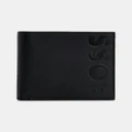 BOSS - Embossed logo wallet in leather with coin pocket - Wallets (Black) Embossed-logo wallet in leather with coin pocket