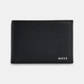 BOSS - Italian leather wallet with polished silver logo - Wallets (Black) Italian-leather wallet with polished-silver logo