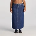 Lee - Signature Mid Denim Maxi Skirt - Skirts (BLUE) Signature Mid Denim Maxi Skirt