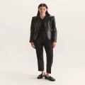 SABA - Lilia Leather Jacket - Coats & Jackets (black) Lilia Leather Jacket