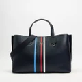 Tommy Hilfiger - Iconic Tommy Satchel Corp - Satchels (Space Blue) Iconic Tommy Satchel Corp