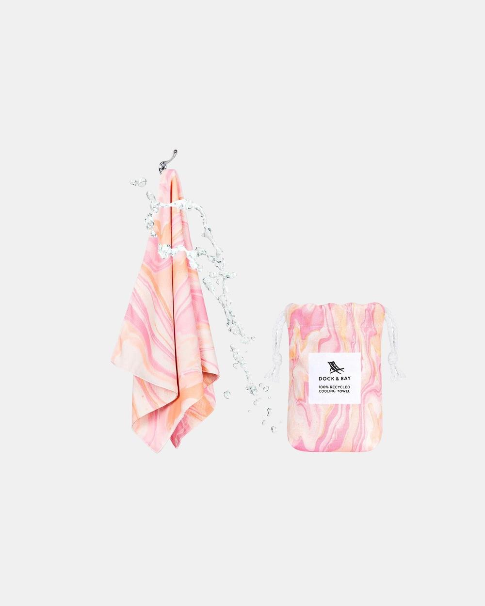 Dock & Bay - Cooling Towel Marble Collection Peach Melba - Gym & Yoga (Blue) Cooling Towel Marble Collection Peach Melba