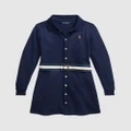 Polo Ralph Lauren - Belted Knit Oxford Polo Dress Kids - Dresses (Navy) Belted Knit Oxford Polo Dress - Kids