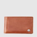 Quiksilver - Mac Tri Fold Leather Wallet - Wallets (NATURAL) Mac Tri Fold Leather Wallet