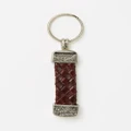 R.M.Williams - Plaited Key Ring with Nickel Fitting - Key Rings (Brown) Plaited Key Ring with Nickel Fitting