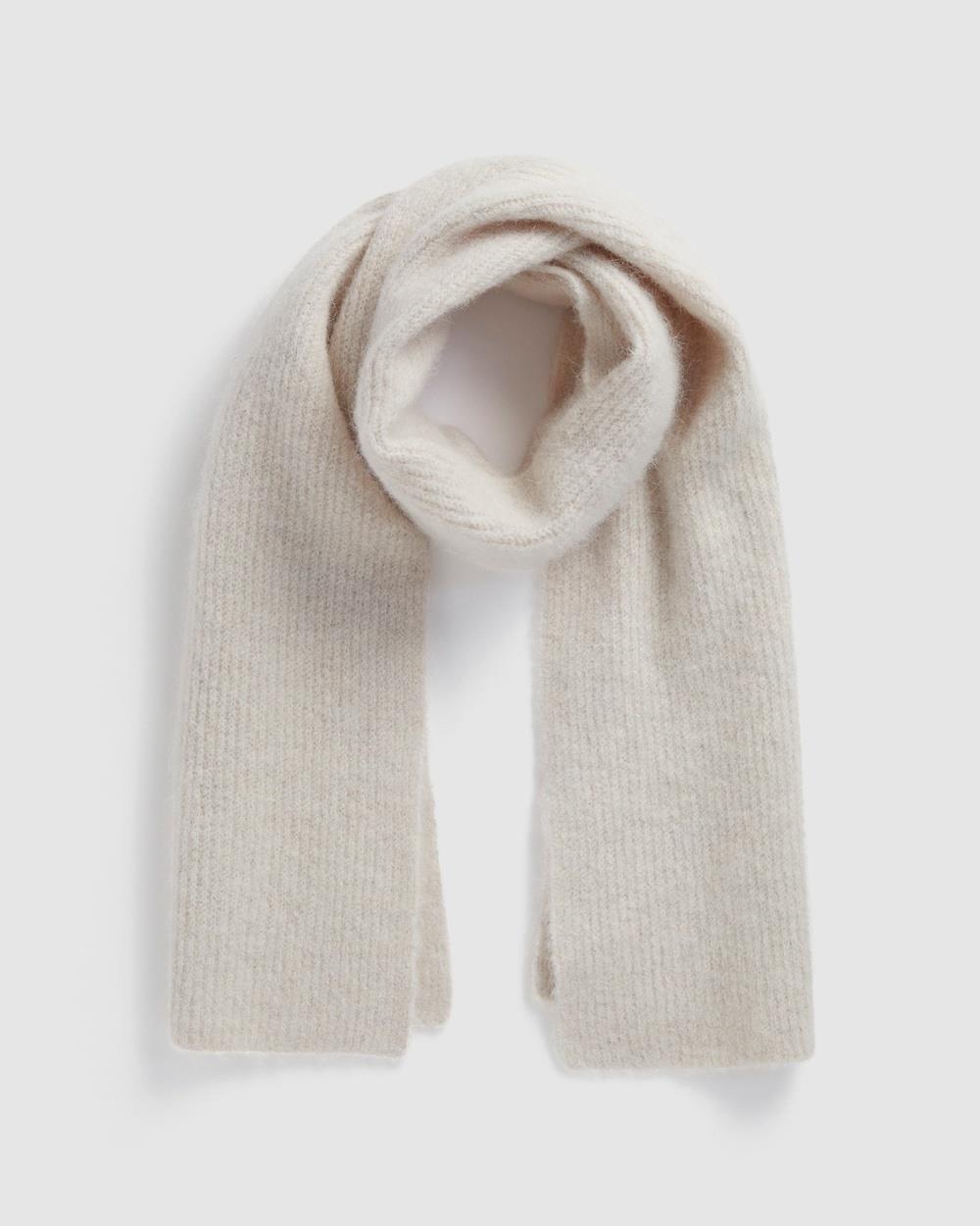 Seed Heritage - Fluffy Rib Knit Scarf - Scarves & Gloves (Oat) Fluffy Rib Knit Scarf