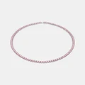 Swarovski - Matrix Tennis necklace, Round cut, Small, Pink, Rhodium plated - Jewellery (Pink & Rhodium Plated) Matrix Tennis necklace, Round cut, Small, Pink, Rhodium plated