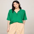 Tommy Hilfiger - Ribbed Oversized Polo Jumper - Jumpers & Cardigans (Olympic Green) Ribbed Oversized Polo Jumper
