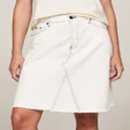 Tommy Hilfiger - Mid Rise Raw Hem A Line Denim Skirt - Denim skirts (Ecru) Mid Rise Raw Hem A-Line Denim Skirt