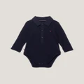 Tommy Hilfiger - Rib Collar LS Bodysuit Babies - Longsleeve Rompers (Desert Sky) Rib Collar LS Bodysuit - Babies